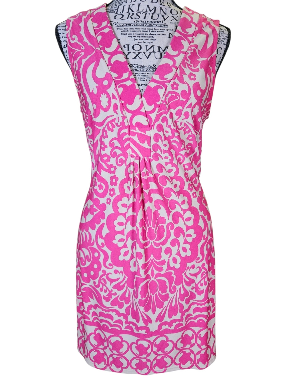 INC International Concepts Pink & Cream Shift Dress